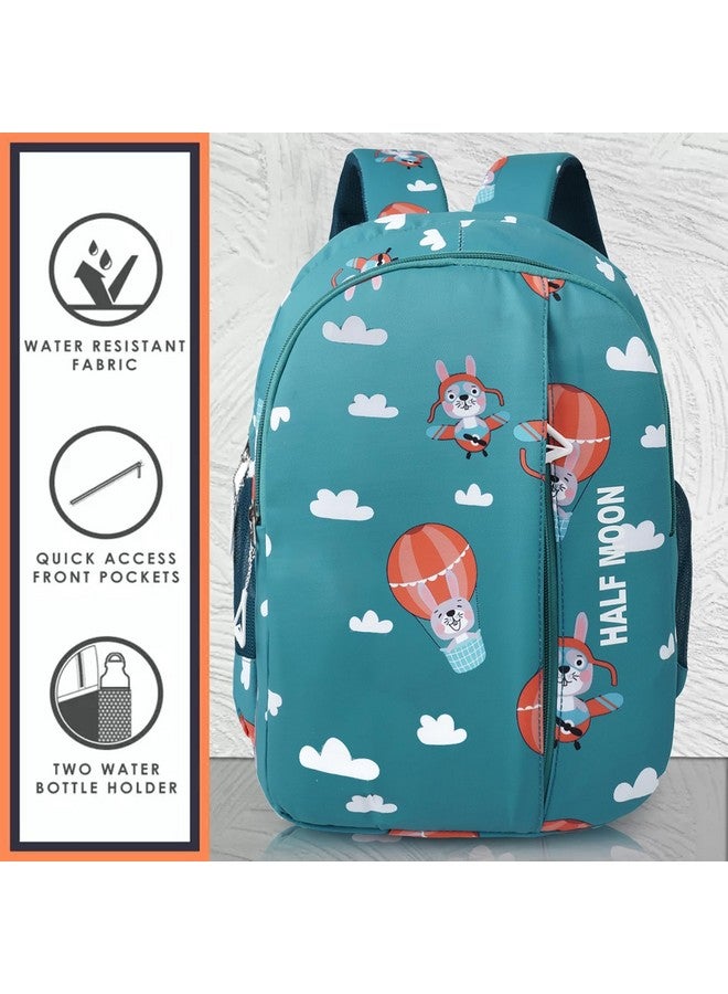 هاف مون حقائب مدرسية للجنسين من Half Moon Bunny للصف 1-4 للأولاد والبنات حقيبة/حقيبة ظهر للحضانة وحقيبة ظهر للمدرسة وحقيبة ظهر للنزهة للأولاد والبنات في المدرسة (أزرق فاتح) - Image 4