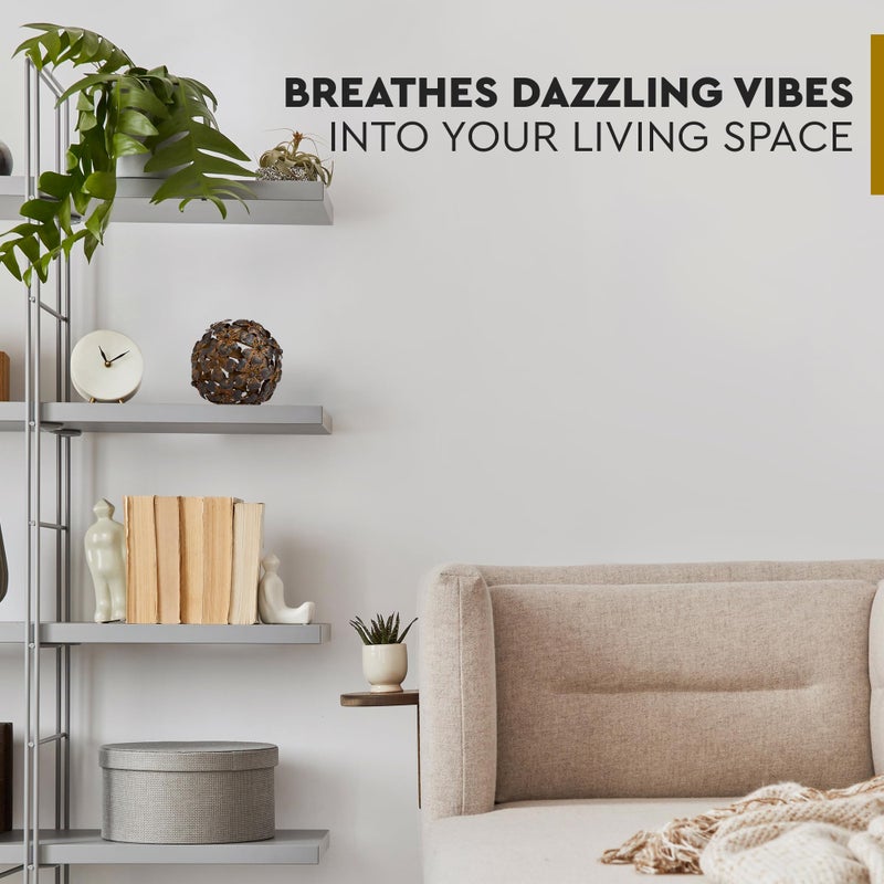 Everydecor كرة زخرفية معدنية من Everydecor لديكور المنزل - كرات زخرفية حديثة مرسومة يدويًا باللون البني العتيق لغرفة المعيشة وغرفة النوم والمطبخ والحمام والمكتب - الأجرام السماوية المزخرفة للطاولة للقطعة المركزية - Image 5