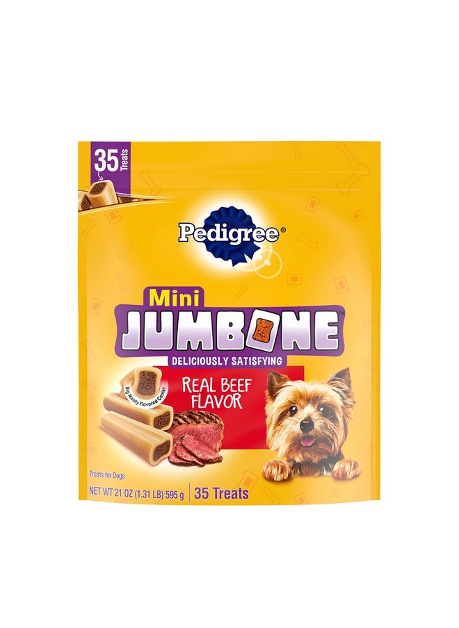 Pedigree Mini Jumbone Small Dog Treats Real Beef Flavor, 21 Oz. Pack (35 Treats)  - Image 1