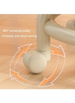 Waqif waqif Low Roller Round Seat Pulley Wheel Stool Small Footrest Swivel Chair Portable Heavy Duty Mini Mobile Stool for Fitness Home, (Pack of 1) (Dark Grey)  - Image 4