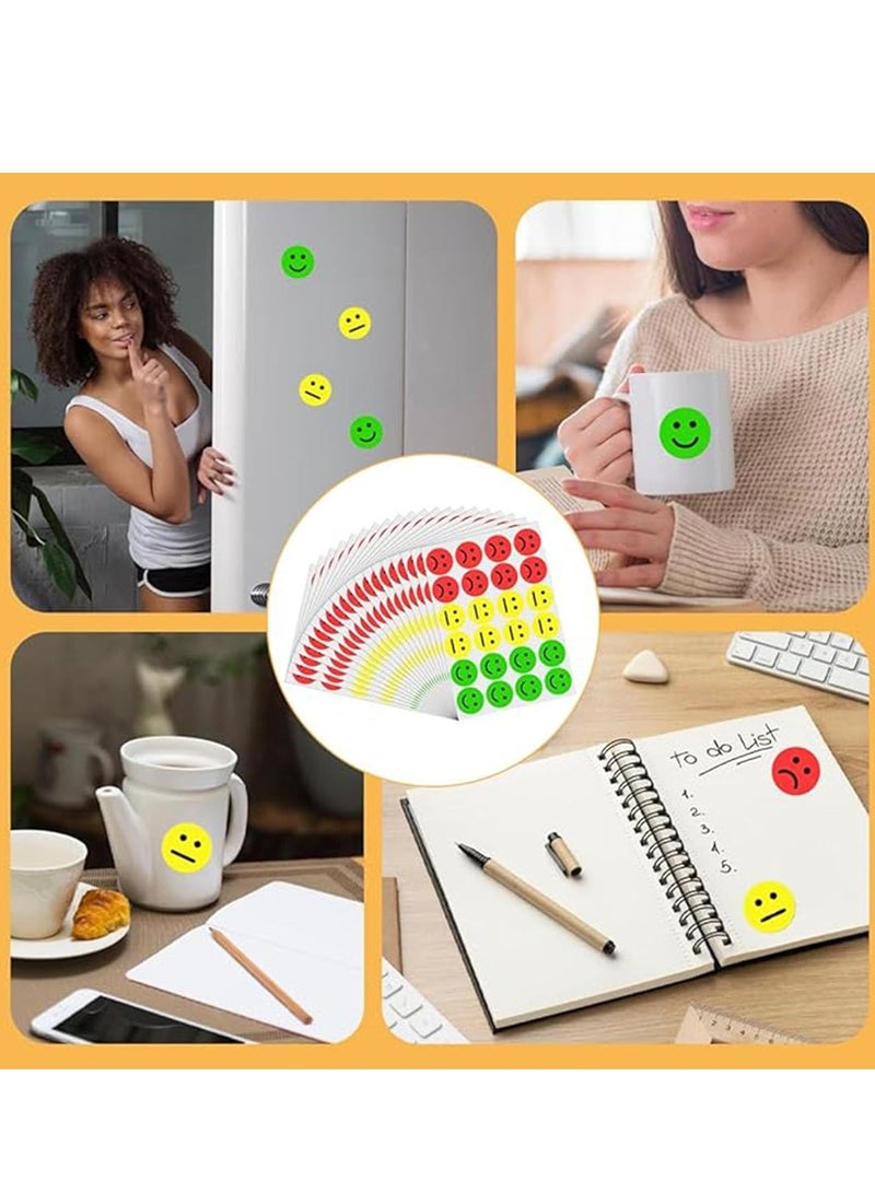 FengSVMA Happy Face Stickers,1200 Pcs Motivational Stickers, 2.5cm Incentive Behavior Sticker Set, Emotion Stickers, Smile Face Stickers, Round Cartoon Labels for Students All Class - Image 2
