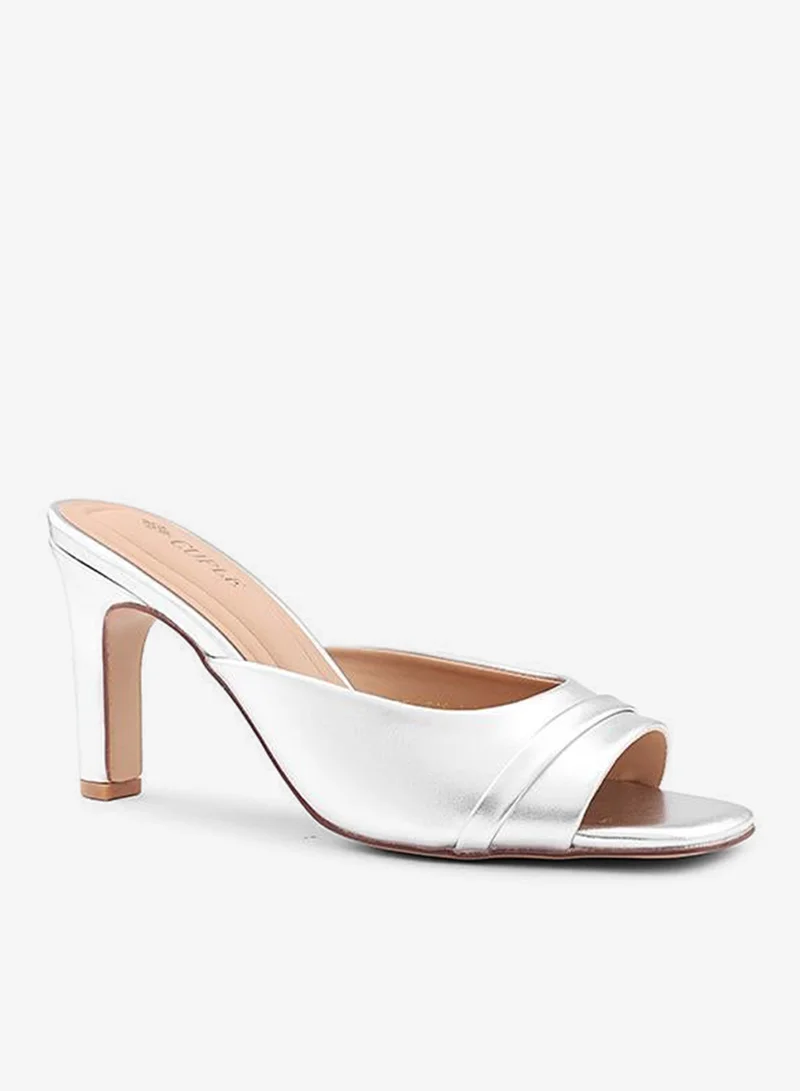 Cuple Women Open Toe Mule Heels