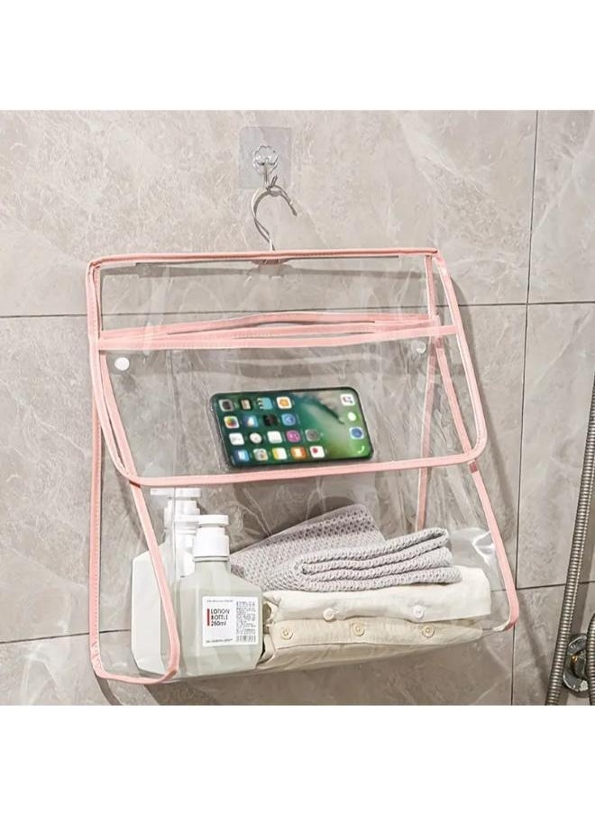 Generic Hanging Transparent Bag Hanging Shower Clear Clothing Storage Bags Clothing Organizer PVC Wall Hanging Size: 40X37.5X12cm  - Image 1