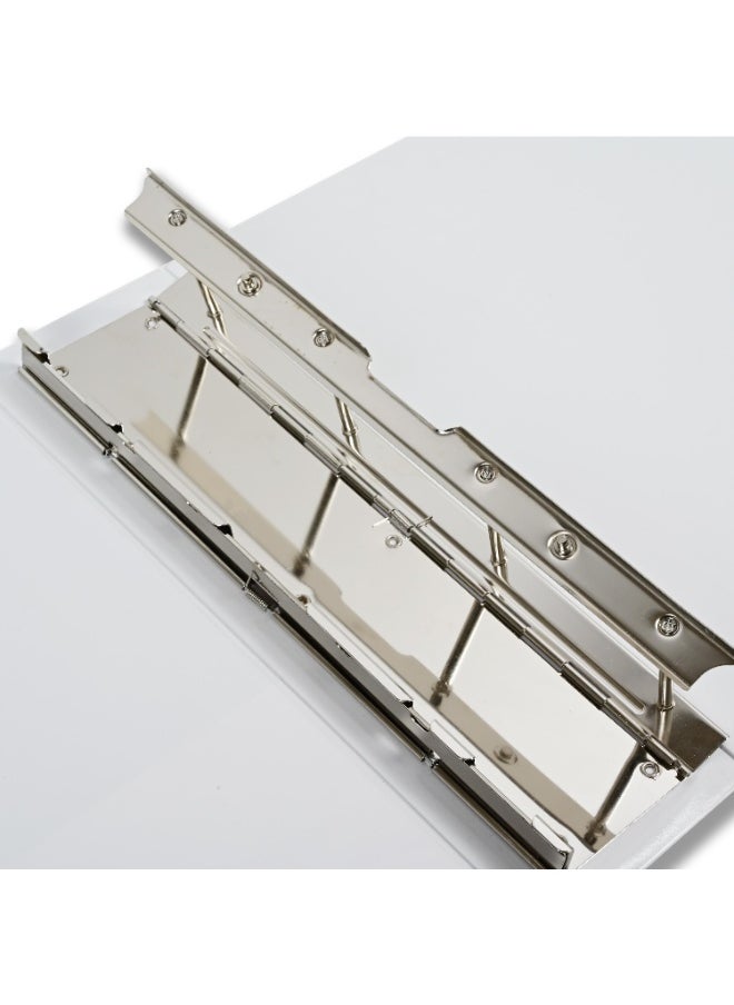 FIS Pipe Binder Clip, A4 Size(210x297mm), 4 Pipe Clip, 60mm Binder Pipe Clip Spine, Up to 550 Sheets Capacity, Packet of 2 Pieces, White Color, with PVC Pocket-FSBD2260  - Image 5