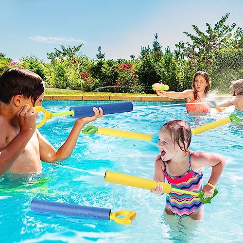 OKGD 4-Pack Water Blaster Soaker Guns Set,15'' Water Guns with Plastic Handle Outdoor Swimming Pool Beach Summer Fun Party Games - Image 5