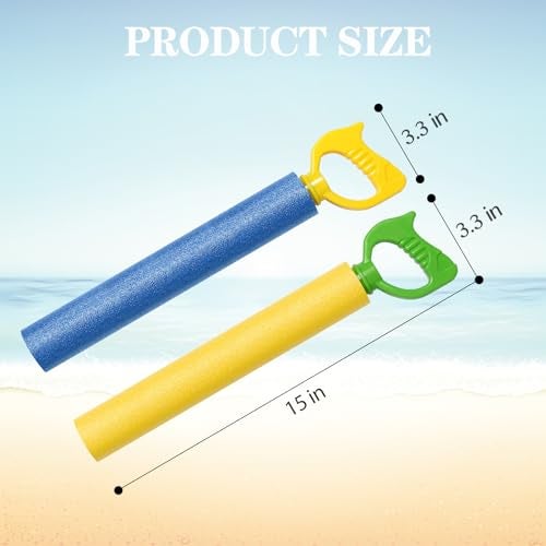 OKGD 4-Pack Water Blaster Soaker Guns Set,15'' Water Guns with Plastic Handle Outdoor Swimming Pool Beach Summer Fun Party Games - Image 2