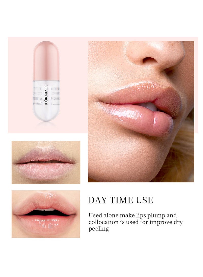 Kormesic 2Pcs Natural Lip Plumper - Plant Extracts Plumping Lip Oil Including Day and Night Lip Oil to Fuller & Hydrated Lip,Reduce Fine Lines(3.5MLX2) - Image 3