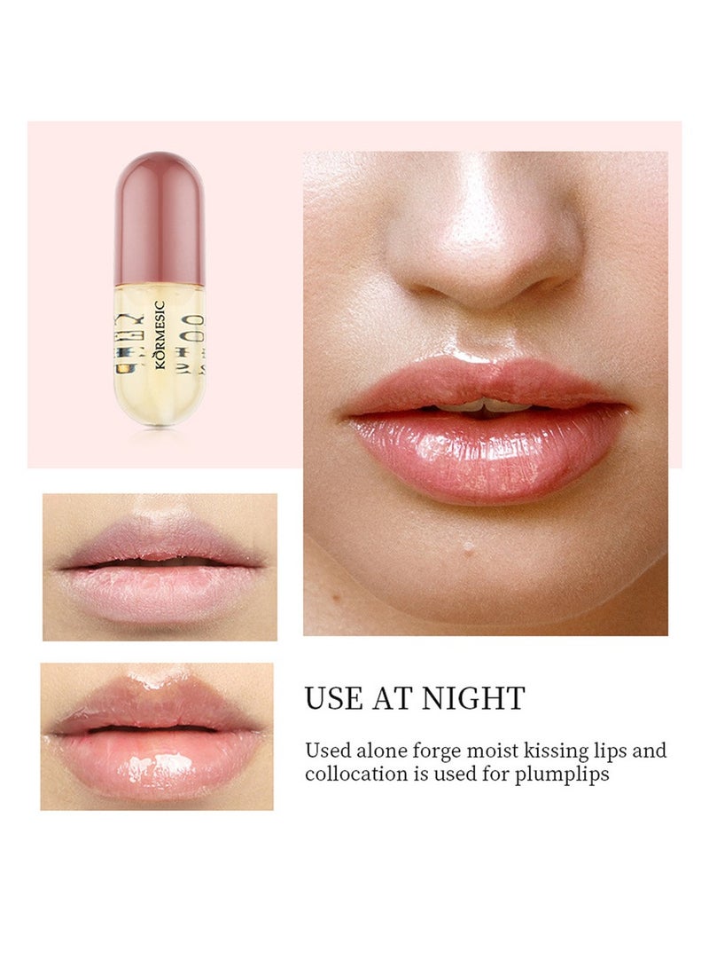 Kormesic 2Pcs Natural Lip Plumper - Plant Extracts Plumping Lip Oil Including Day and Night Lip Oil to Fuller & Hydrated Lip,Reduce Fine Lines(3.5MLX2) - Image 2
