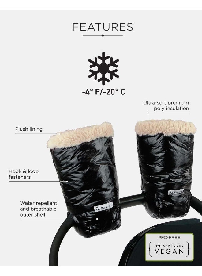 7 A.M. 7 A.M. 7AM Children's Heated Sleeves for Strollers â€“ Warmmuffs Anti-Frost, Cold Weather, Water Repellent & Warm Gloves for Pushchairs, Prams and Car Seat Bar - Image 3