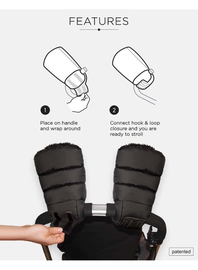 7 A.M. 7 A.M. 7AM Children's Heated Sleeves for Strollers â€“ Warmmuffs Anti-Frost, Cold Weather, Water Repellent & Warm Gloves for Pushchairs, Prams and Car Seat Bar - Image 4