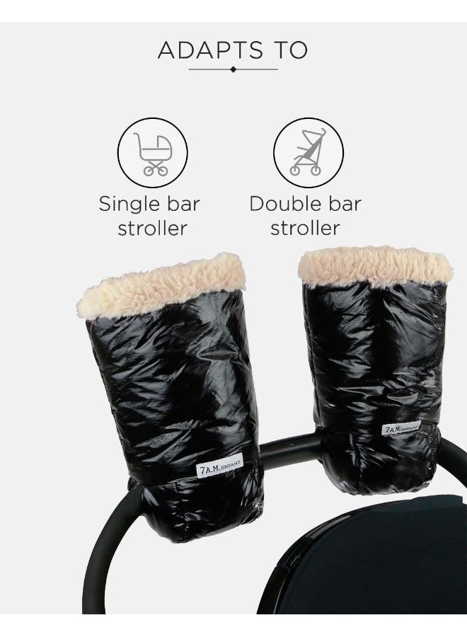 7 A.M. 7 A.M. 7AM Children's Heated Sleeves for Strollers â€“ Warmmuffs Anti-Frost, Cold Weather, Water Repellent & Warm Gloves for Pushchairs, Prams and Car Seat Bar - Image 5