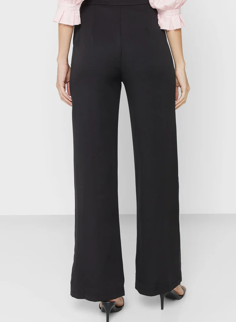 ELLA High Waisted Flared Pants With Slit