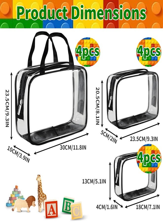 eggigi 12 Packs Clear Pvc Clear Hard Shell Zipper Case Toy Organizer Bags Toiletry Bags for Home Daily Storage, Toy Storage and Makeup Storage Bag - Image 3