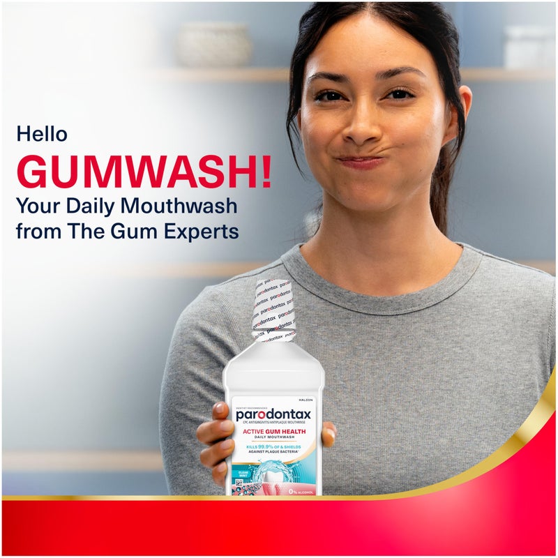 Parodontax Active Gum Health Mouthwash, Antiplaque and Antigingivitis Gum Mouthwash, Clear Mint, 16.9 Fl Oz x 3 - Image 2