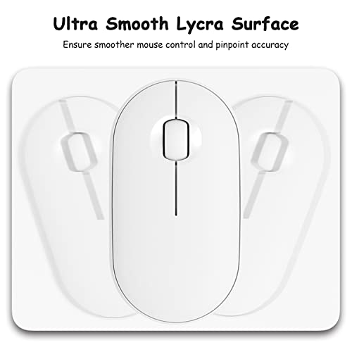 Dapesuom Small Mouse Pad, 5 x 6 Inch Thick Rubber Premium-Textured Non-Slip Portable & Washable Mini Mouse Mat for Women Men Wireless Laptops Keyboard Tray Gaming Work Computer Office Travel, White - Image 3