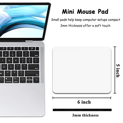 Dapesuom Small Mouse Pad, 5 x 6 Inch Thick Rubber Premium-Textured Non-Slip Portable & Washable Mini Mouse Mat for Women Men Wireless Laptops Keyboard Tray Gaming Work Computer Office Travel, White - Image 2