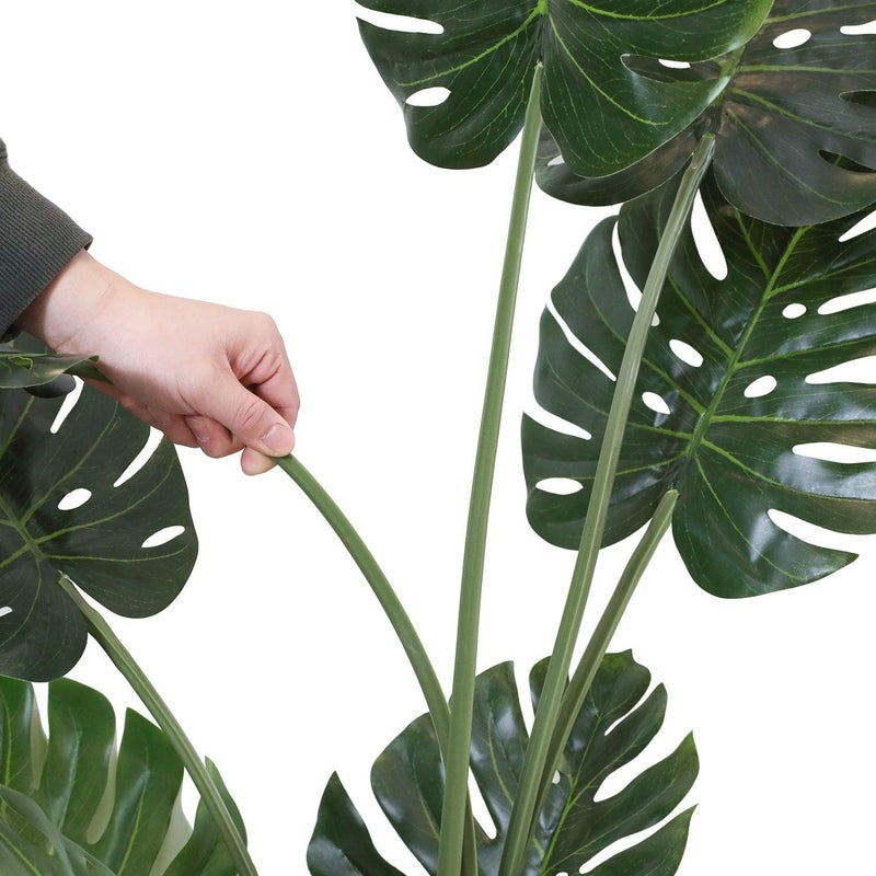 FOX & FERN FOX FERN Monstera Deliciosa Artificial Plant GAJW3316 with Basic Pot Elevate Any Corner of Your HomeOffice Ornamental Plant Best for Gifting Party Home Decor Pack of 1 Ht 150CM - Image 4