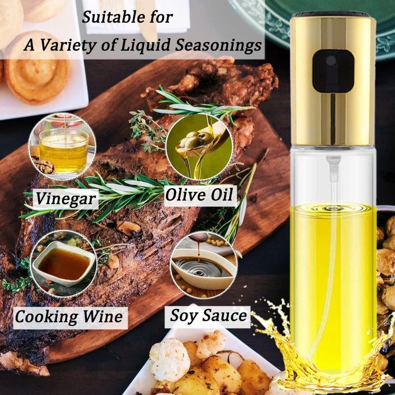 100ml Olive Oil Sprayer Dispenser for Cooking, Food-Grade Glass Oil Spray Bottles, 2 Pack Kitchen Olive Oil Mister Dispensers for Air Fryer BBQ, Salad, Baking, Roasting, Grilling, Frying - Image 5