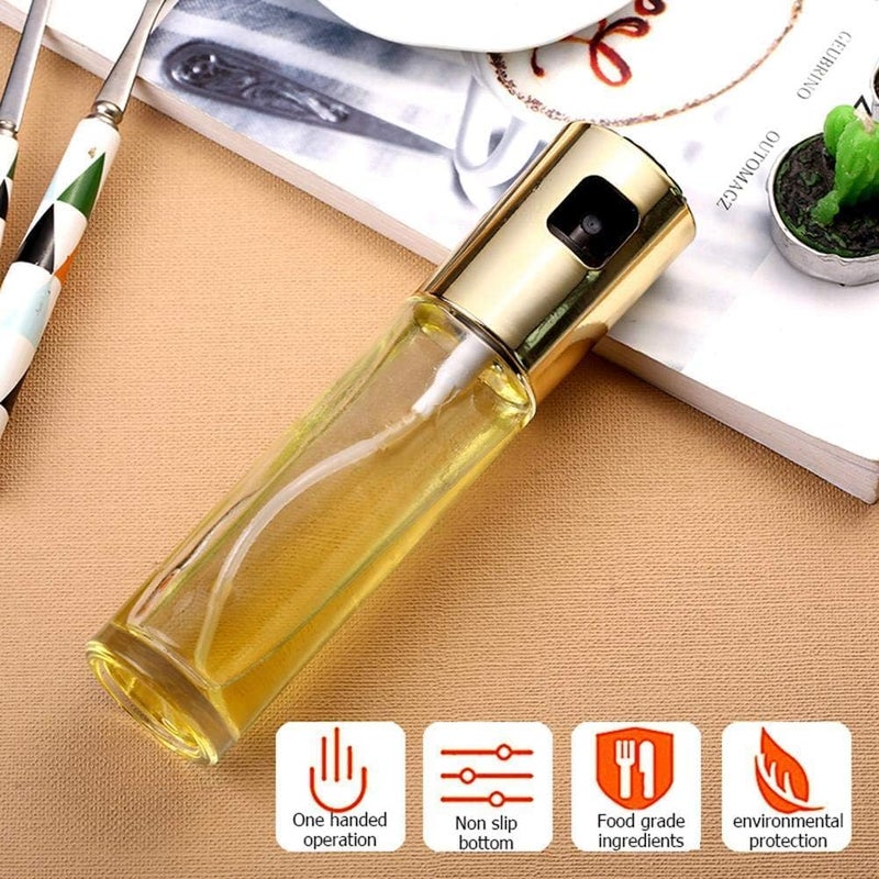 100ml Olive Oil Sprayer Dispenser for Cooking, Food-Grade Glass Oil Spray Bottles, 2 Pack Kitchen Olive Oil Mister Dispensers for Air Fryer BBQ, Salad, Baking, Roasting, Grilling, Frying - Image 2