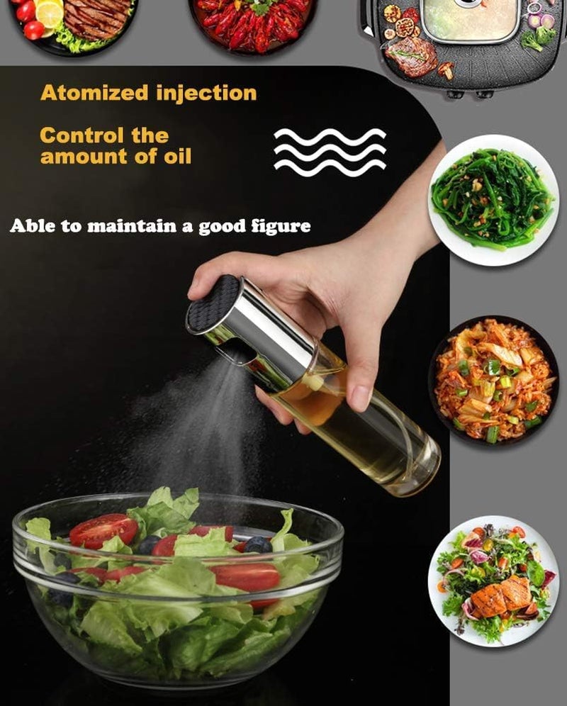100ml Olive Oil Sprayer Dispenser for Cooking, Food-Grade Glass Oil Spray Bottles, 2 Pack Kitchen Olive Oil Mister Dispensers for Air Fryer BBQ, Salad, Baking, Roasting, Grilling, Frying - Image 3