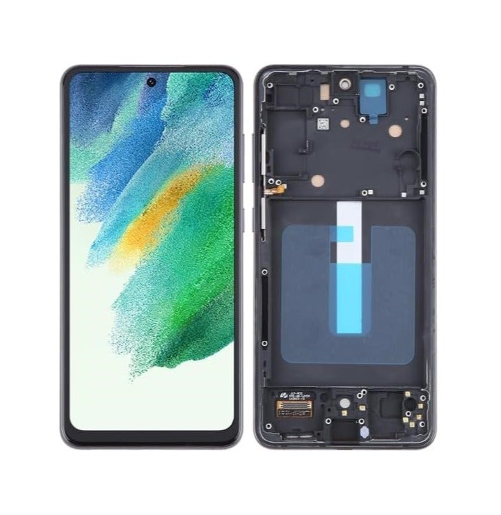 شاشة بديلة لهاتف سامسونج جالاكسي S21 FE 5G (SM-G990B) - شاشة OLED كاملة مع إطار - تدعم بصمة الإصبع - نعم - أسود - Image 1