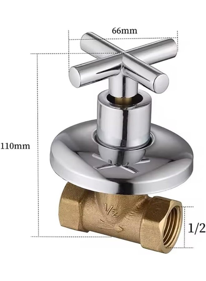 Rubik Brass Water Diverter Valve 1/2 Inch, Concealed Wall Mount for Faucets Bathroom Shower Mixer Tap Hot Cold Water Stop Control - Image 2