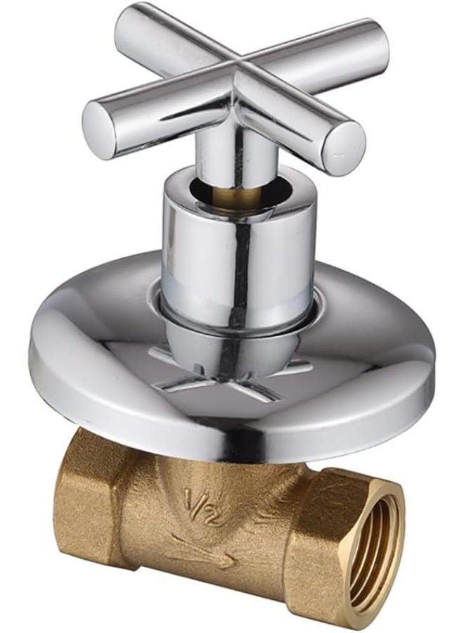 Rubik Brass Water Diverter Valve 1/2 Inch, Concealed Wall Mount for Faucets Bathroom Shower Mixer Tap Hot Cold Water Stop Control - Image 1