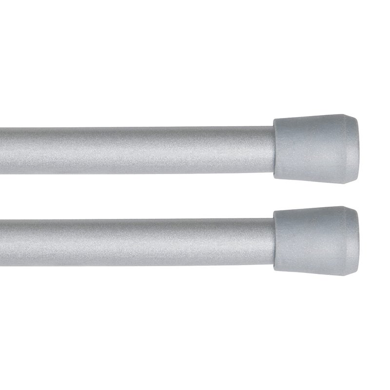 Interior Living 1828 in Adjustable Spring Tension Rod 2Pack 716 in Diameter Silver