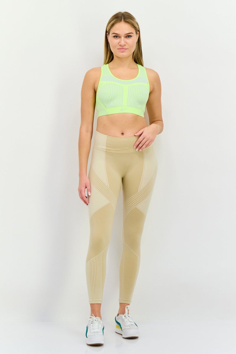 Nike Women Sportswear Fit Brand Logo Outdoor Sports Bra, Lime Green Combo - Image 4