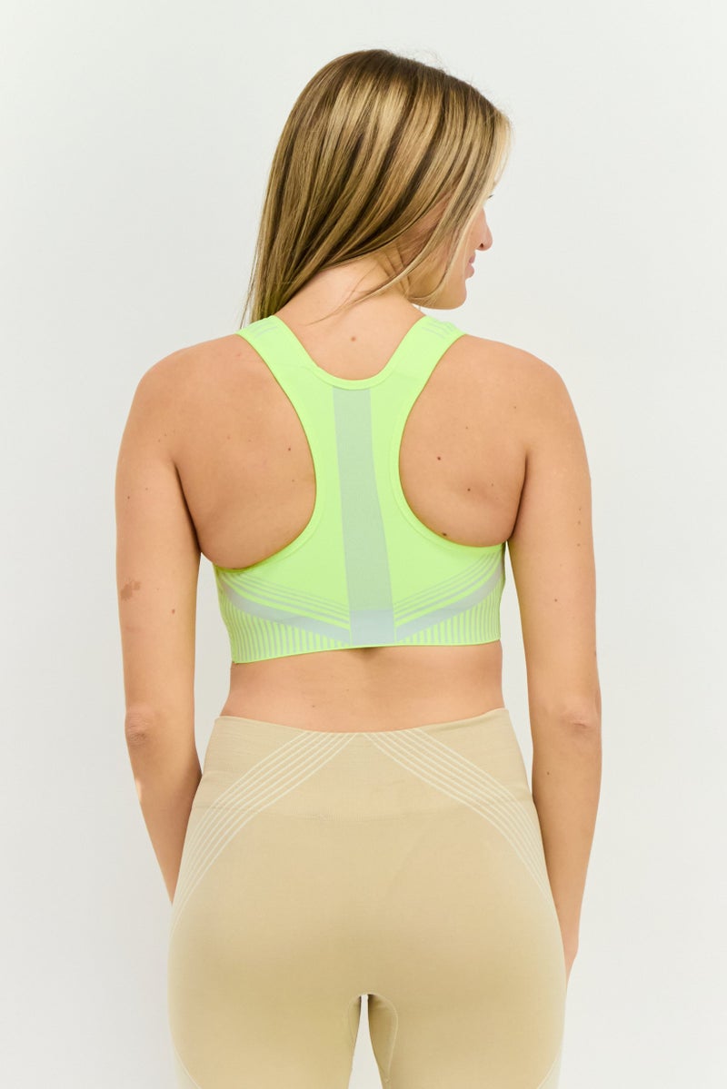 Nike Women Sportswear Fit Brand Logo Outdoor Sports Bra, Lime Green Combo - Image 3