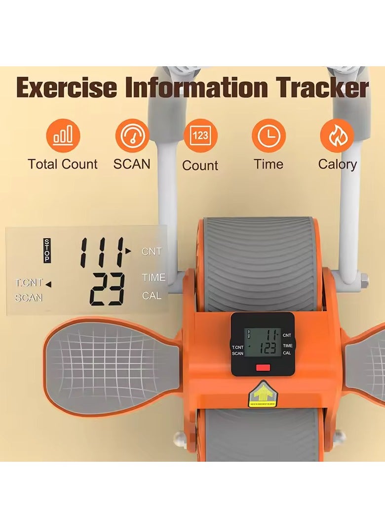 Generic - Digital Timing Abs Workout Ab Roller Wheels Automatic Rebound Ab Roller with Elbow Support and Knee Pad - Image 1