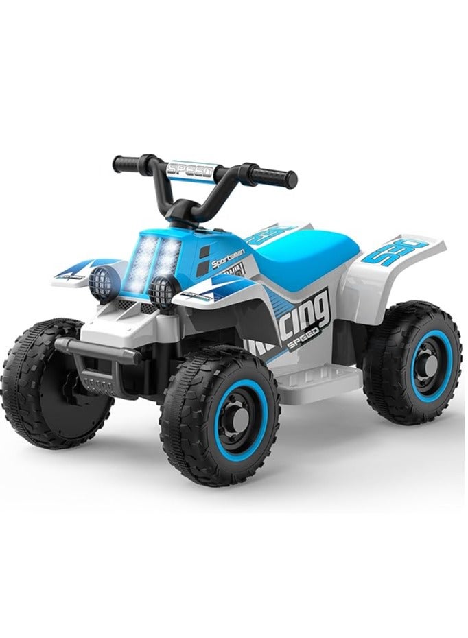 Kids Electric Ride-On ATV | 4-Wheeler Quad Bike with LED Headlights, Rechargeable Battery, and Realistic Design | Outdoor Adventure Toy for Toddlers & Kids Ages 3-6 (White) - Image 1