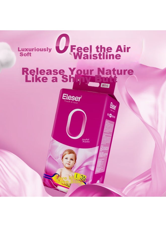 Eleser Silk-like Pull-up Diapers, L Size, 36 Pieces , Luxurious Breathable Ultra-thin Seamless - Image 1