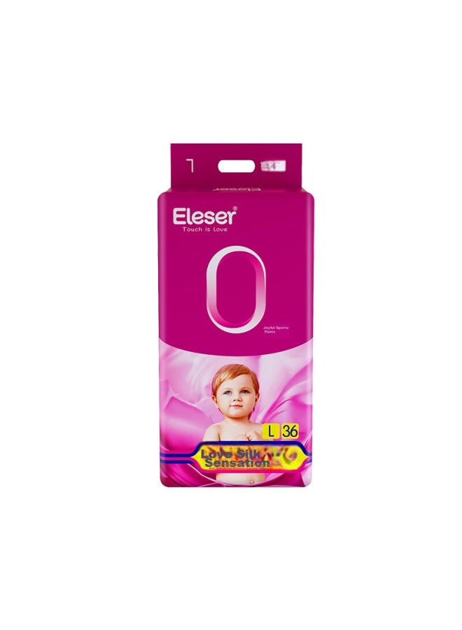 Eleser Silk-like Pull-up Diapers, L Size, 36 Pieces , Luxurious Breathable Ultra-thin Seamless - Image 4