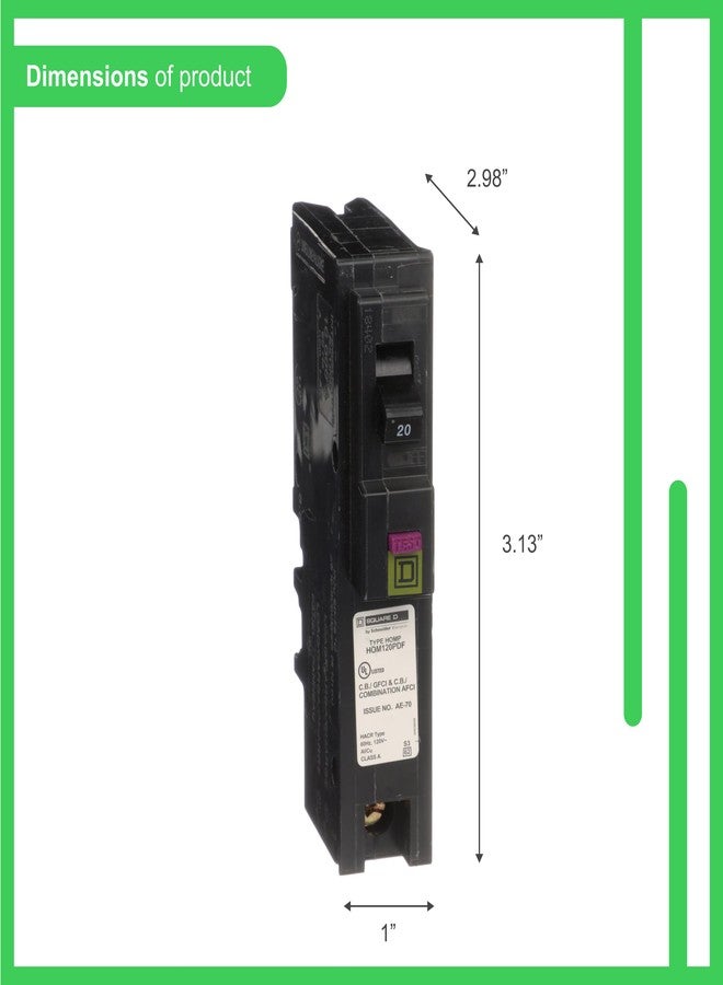 Schneider Electric Square D - HOM120PDFC Homeline Plug-On Neutral 20 Amp Single-Pole Dual Function (CAFCI and GFCI) Circuit Breaker, - Image 2