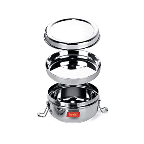 Sumeet Stainless Steel Food Pack Lunch Box for Kids/School with Steel Separator Plate and Locking Clip, 350ML Capacity - Image 5
