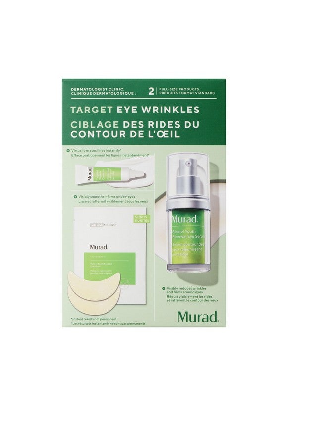 Murad Target Eye Wrinkles (3 Piece Value Set) - Retinol Eye Serum, Targeted Wrinkle Corrector, Retinol Eye Mask - Improves Undereye Puffiness Dark Circles and Reduces the Appearance of Fine Lines - Image 1