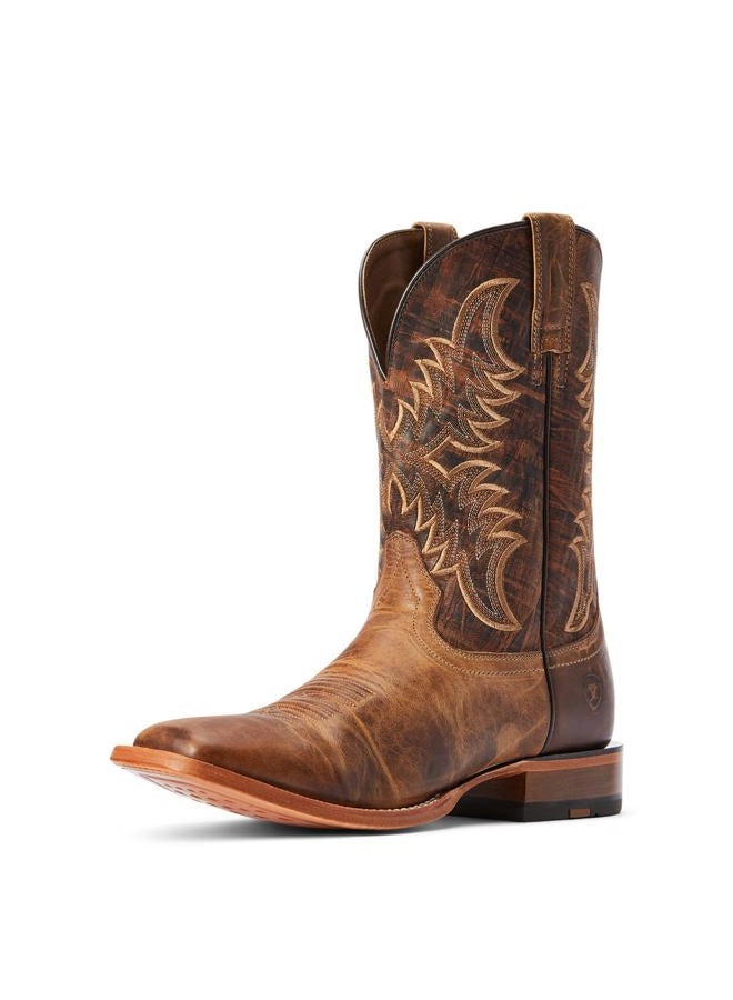 Ariat Men's Point Ryder Western Boot, Dry Creek Tan/Burnt Brown, 10 Wide - Image 1