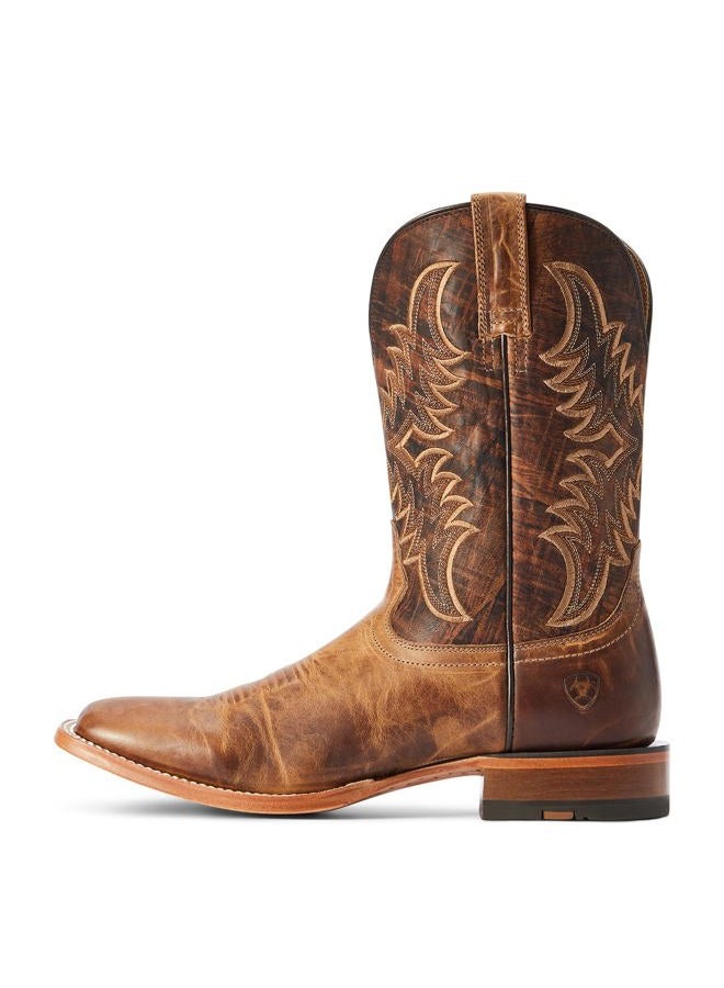 Ariat Men's Point Ryder Western Boot, Dry Creek Tan/Burnt Brown, 10 Wide - Image 2