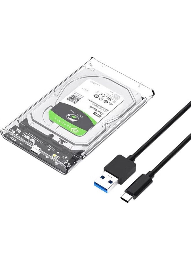 Shuole External Hard Drive Enclosure, 2.5-Inch Type-C Usb 3.1 Sata Serial Port, Laptop External Case For Solid State And Mechanical Ssd Drives, Fully Transparent - Image 3