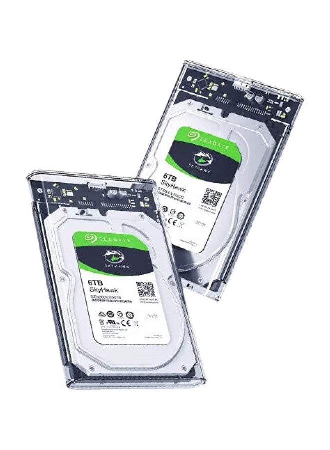 Shuole External Hard Drive Enclosure, 2.5-Inch Type-C Usb 3.1 Sata Serial Port, Laptop External Case For Solid State And Mechanical Ssd Drives, Fully Transparent - Image 2