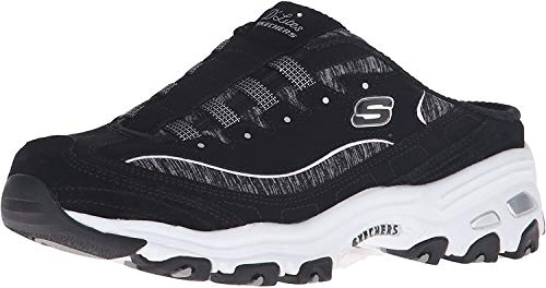 SKECHERS حذاء سكيشرز سبورت للنساء دلايتس ريسيلينت سليب أون ميو، أسود/أبيض، 5.5 M US - Image 1