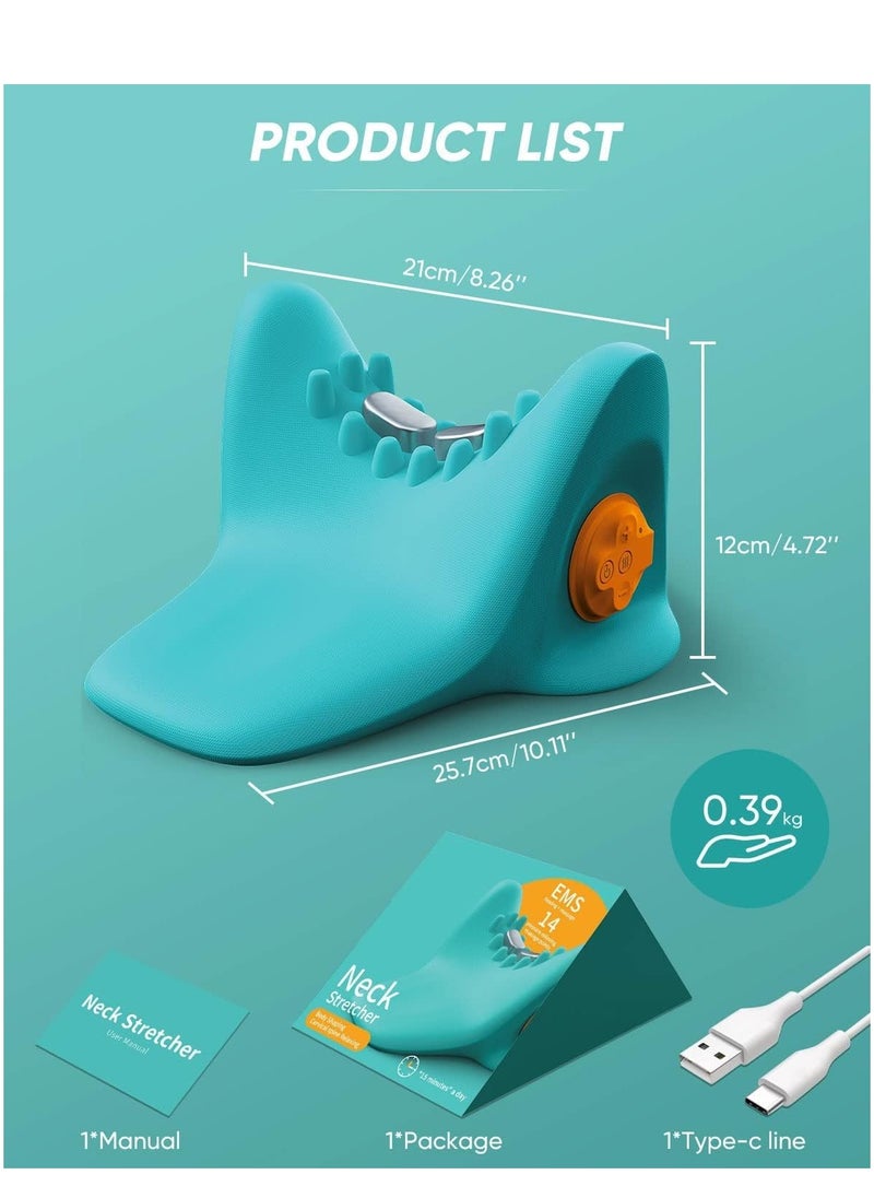 SYOSI - Heated Neck Stretcher for Neck Pain Relief, Portable Neck Head Acupressure Pillow, Adult Cervical Prosthesis Traction, Cervical Spine Massager, Shoulder Relaxer, Neck Pillow for Muscle Relax Gift - Image 1