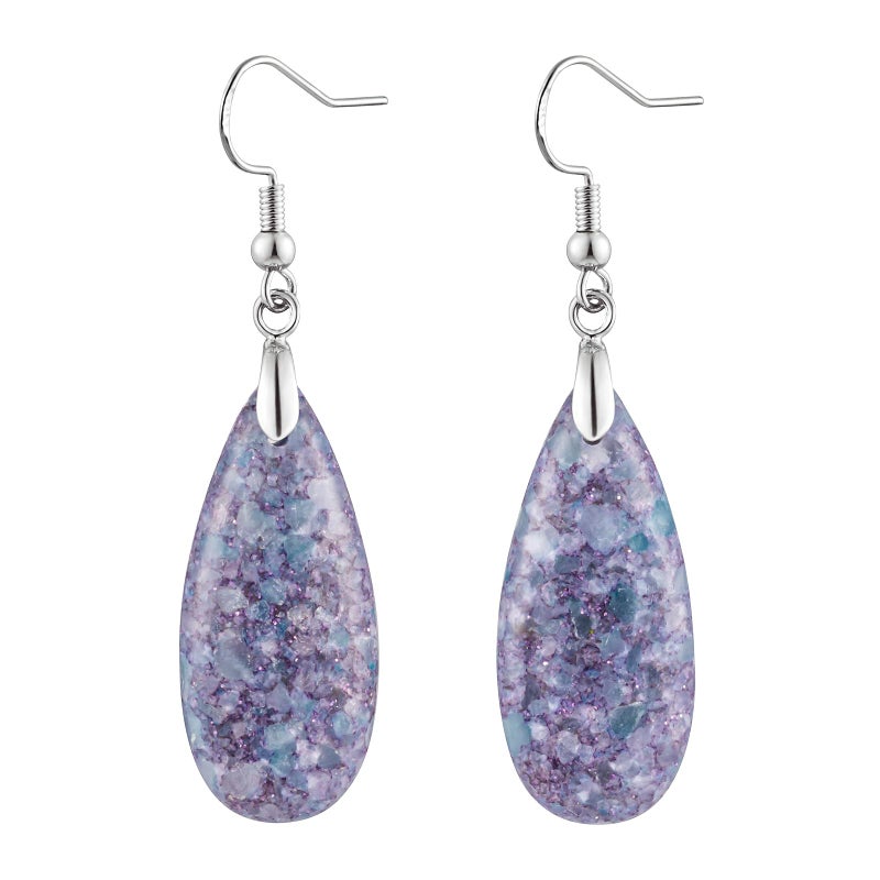 HAISWET Light Purple Stone Drop Earrings Teardrop Mint Dangle Drop Earrings for Women - Image 1