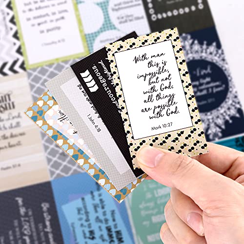 BRYTEFY 100 Mini Prayer Cards for Women and Men with Christian Verses, Bulk Religious Motivational Cards with Inspirational Scripture, Bulk Inspirational Religious Christian Gifts for Women and Men - Image 2