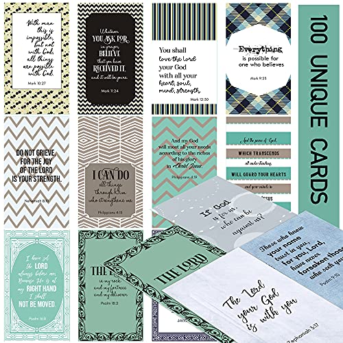 BRYTEFY 100 Mini Prayer Cards for Women and Men with Christian Verses, Bulk Religious Motivational Cards with Inspirational Scripture, Bulk Inspirational Religious Christian Gifts for Women and Men - Image 1