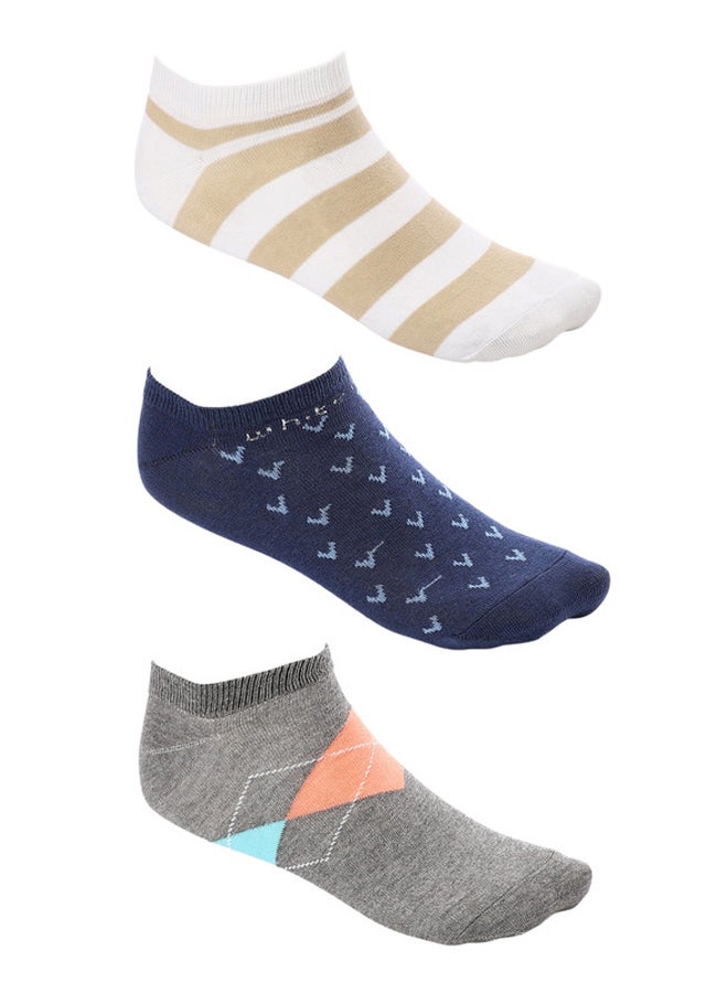 WHITE RABBIT White Rabbit Ankle Socks With Argyle Pattern 