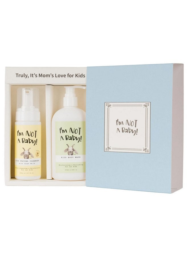 I'm NOT A Baby! Face Wash & Body Wash Duo - Gentle Kids Face Wash and Body Wash with Goat Milk, Perfect for Sensitive Skin, Attractive Gift-Ready Packaging, 2-Piece Set - Image 2