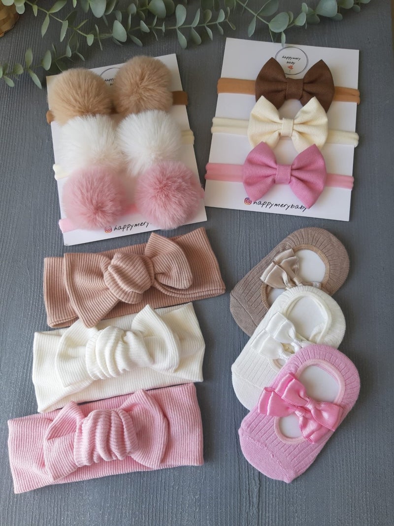 Pempem Bandana Pempembandana Baby Girl Colorful Socks Bandana Set (12 Pieces)