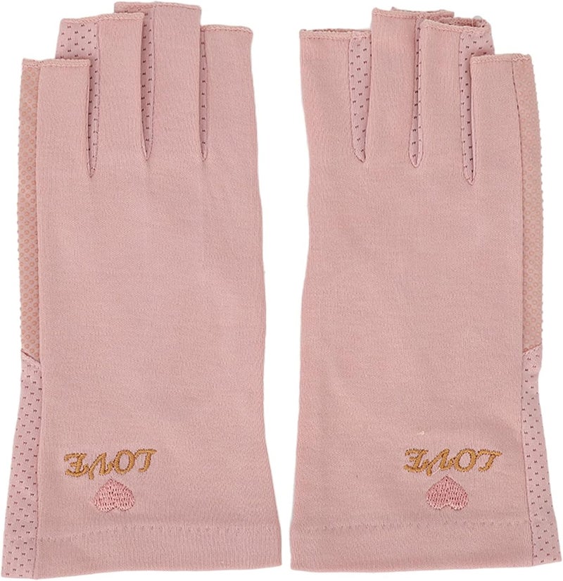 Anti UV Manicure Gloves, Nail Lamp Breathable Gloves, Art Skin UV Gloves for Gel Nail Lamp Home Salon (Lotus Root Color) - Image 1